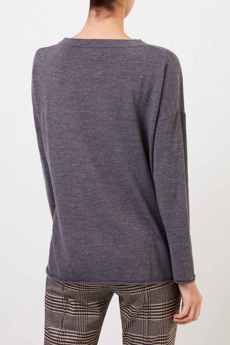 Allude Oversize Wollpullover Anthrazit