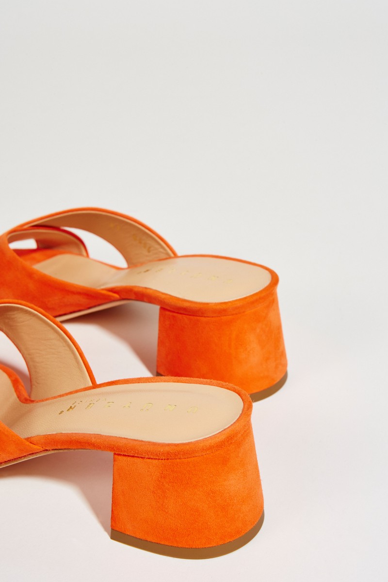 Wildleder Mules Orange