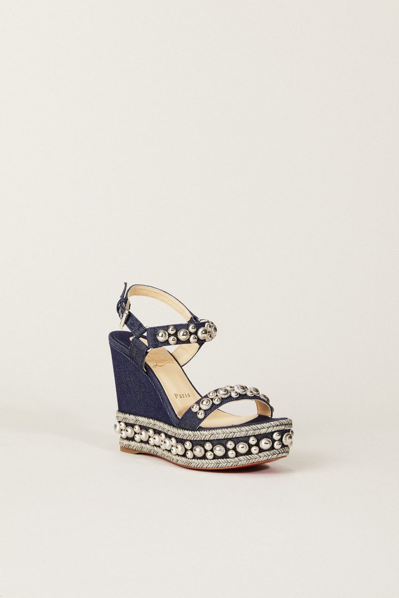 Wedges 'Rondaclou 120' mit Nietenbesatz Denimblau