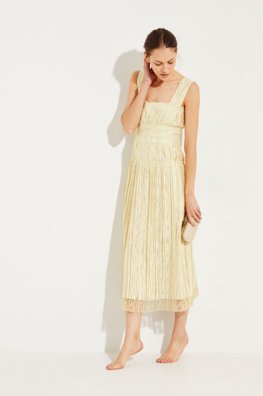Midi Cocktailkleid Hellgelb