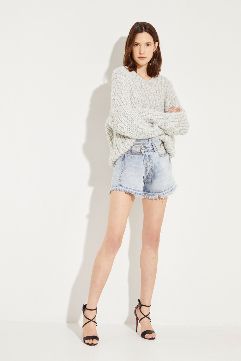 Jeans-Shorts mit Used-Look Blau