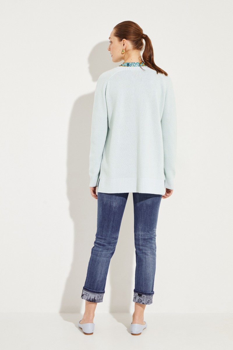 Cashmere-Pullover 'Manaus' mit V-Neck Grün