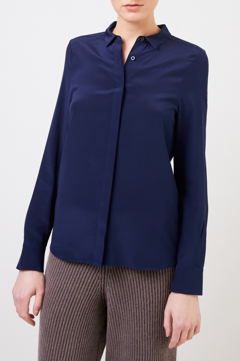 Iris von Arnim Seiden-Bluse 'Madelina' Marineblau