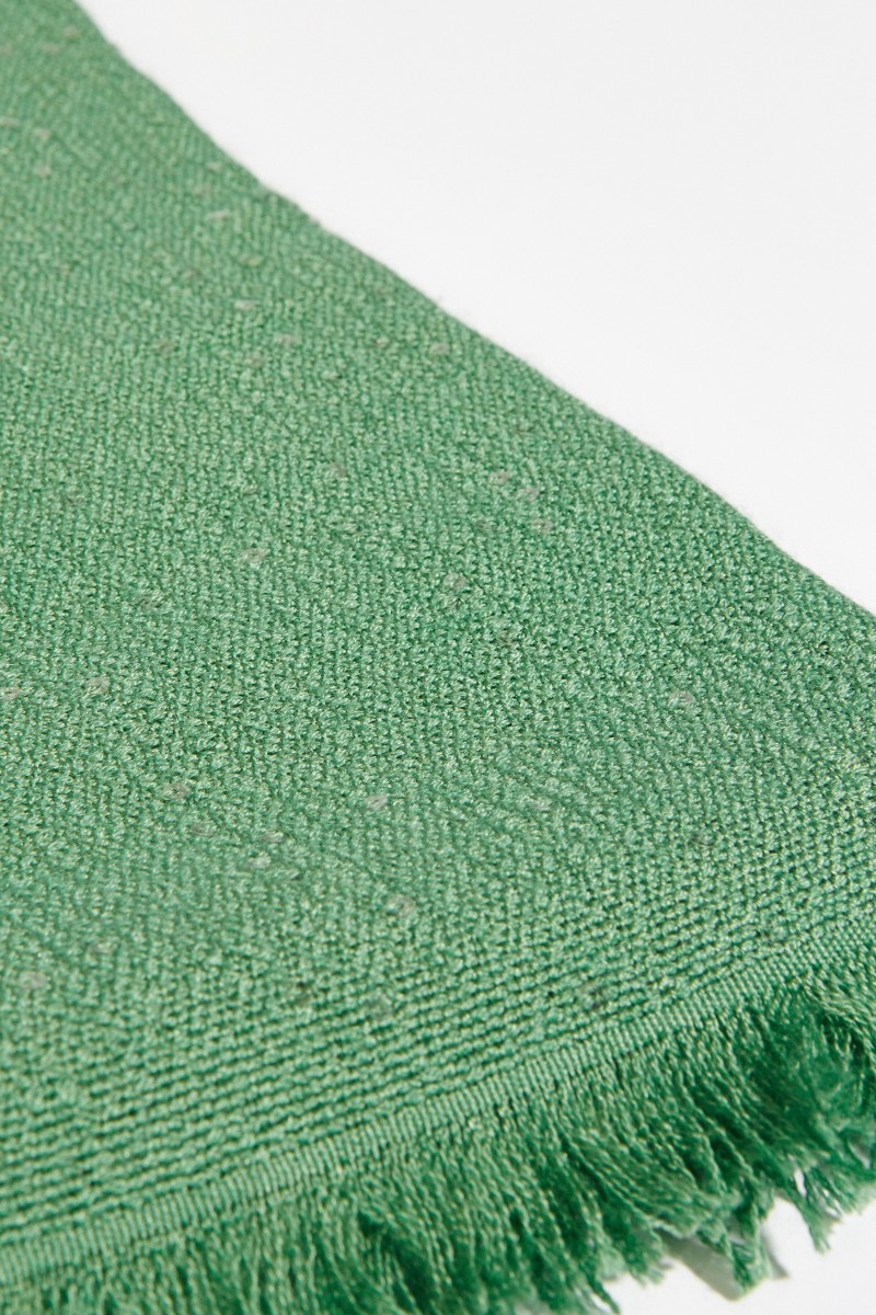 Cashmere-Seiden-Schal mit Paillettenverzierung Grün