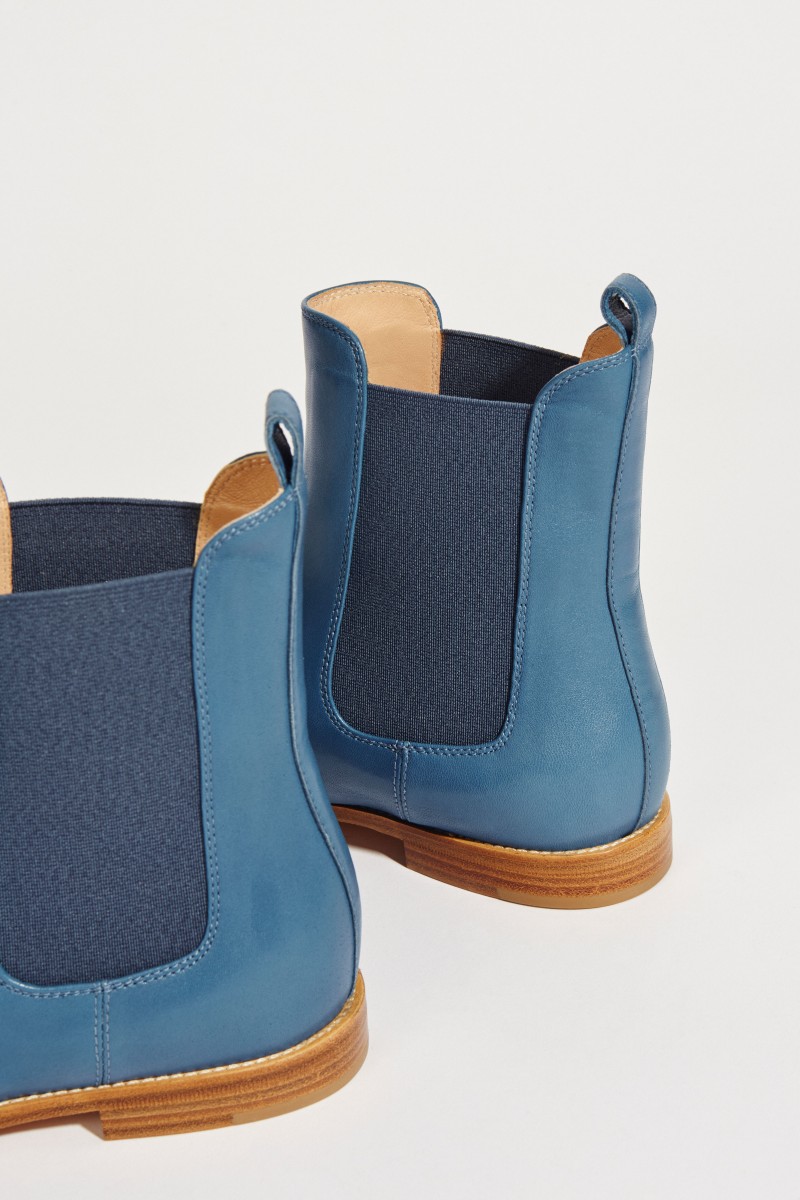 Leder-Chelsea-Boot Blau