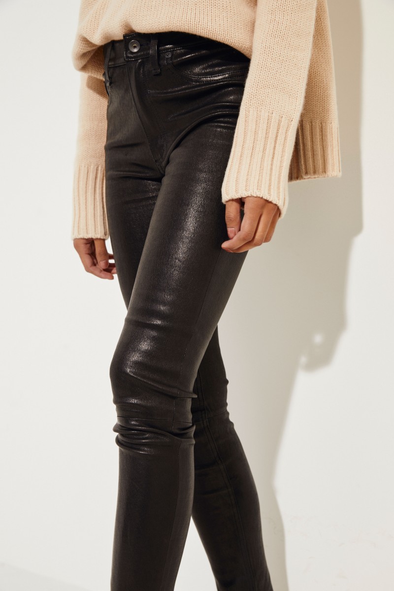 Rag&Bone High Rise Lederhose Schwarz