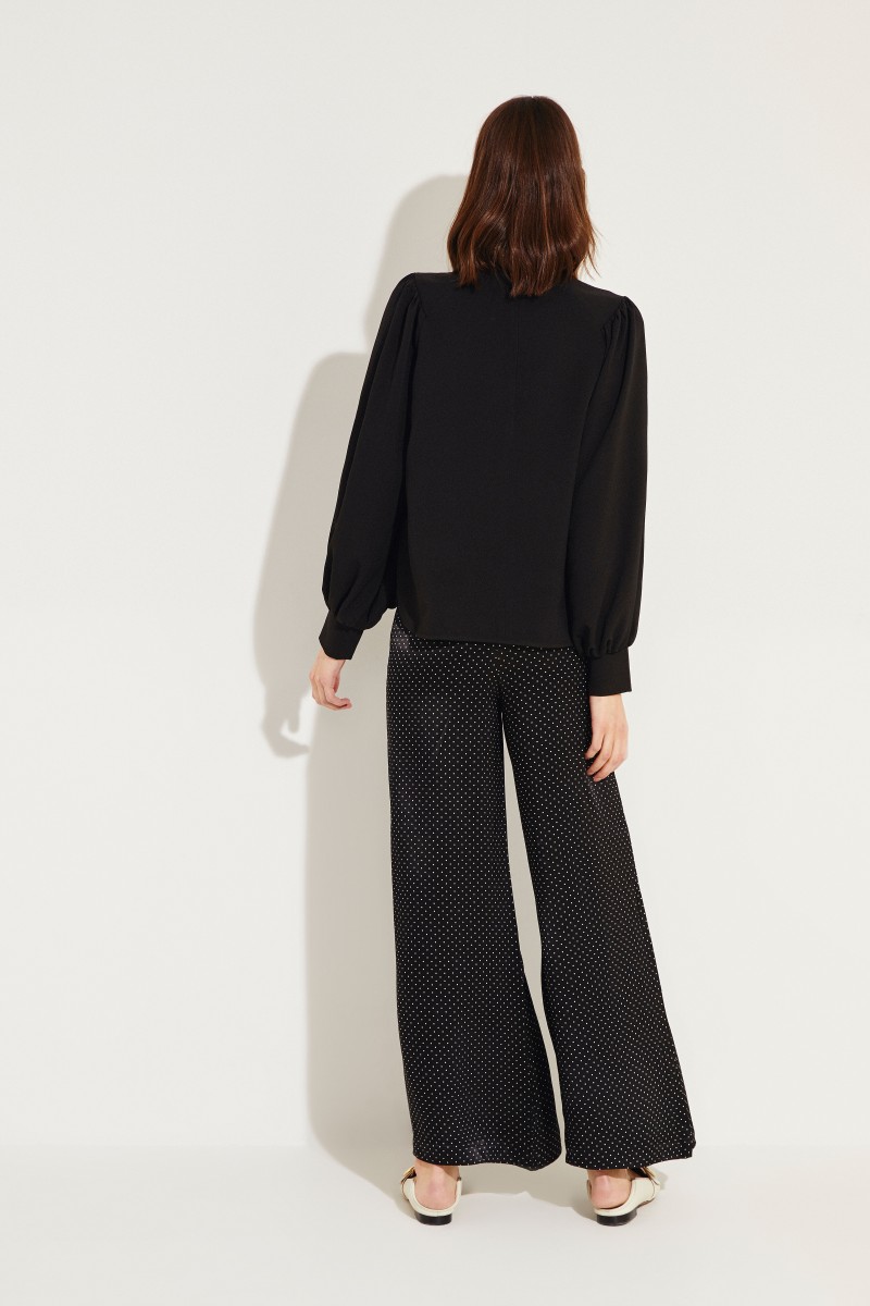 Fließende Bluse 'Heavy Crepe' Schwarz