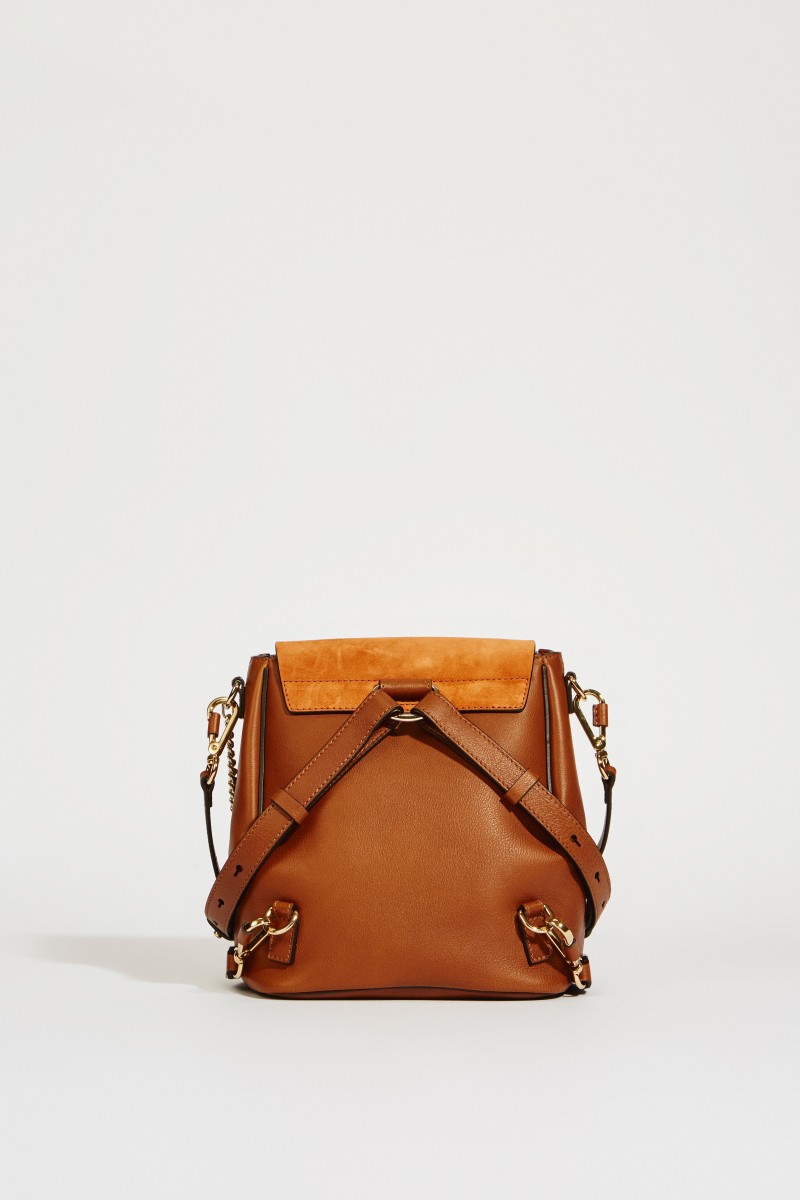 Rucksack 'Faye Backpack' mit Veloursleder-Details Tan