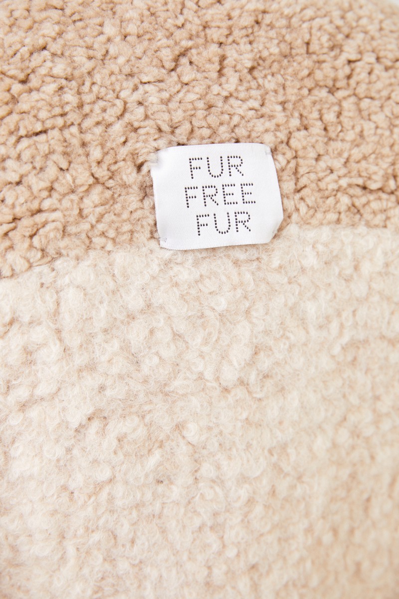 Faux Fur Mantel mit Detail Camel