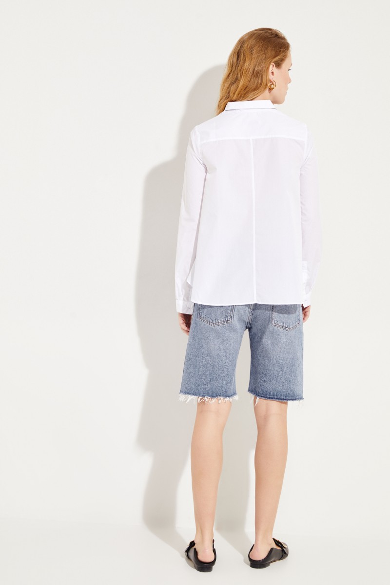 Ausgestellte Bluse Weiß