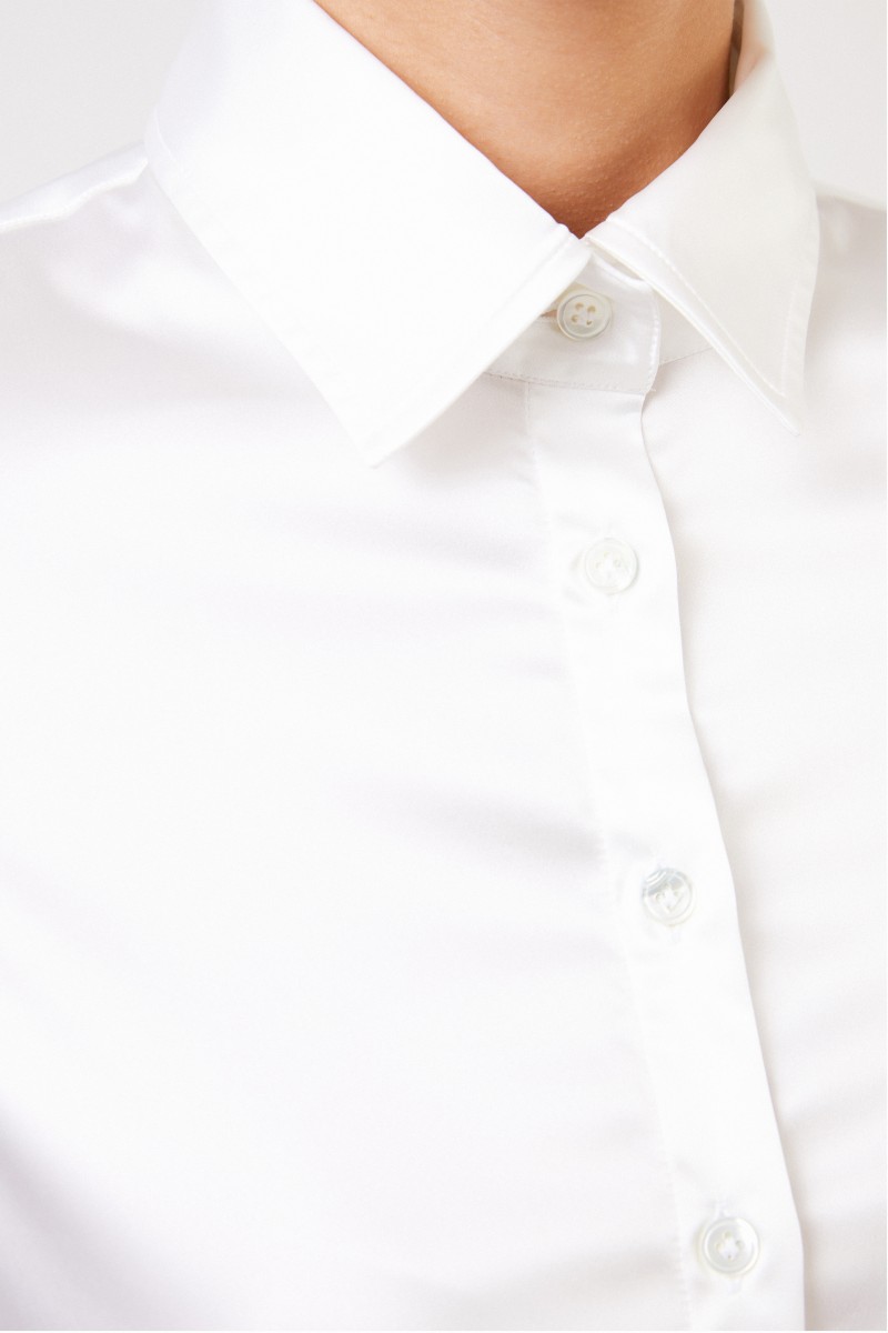 Robert Friedman Bluse 'Jonies' mit leichtem Glanz Cremeweiß
