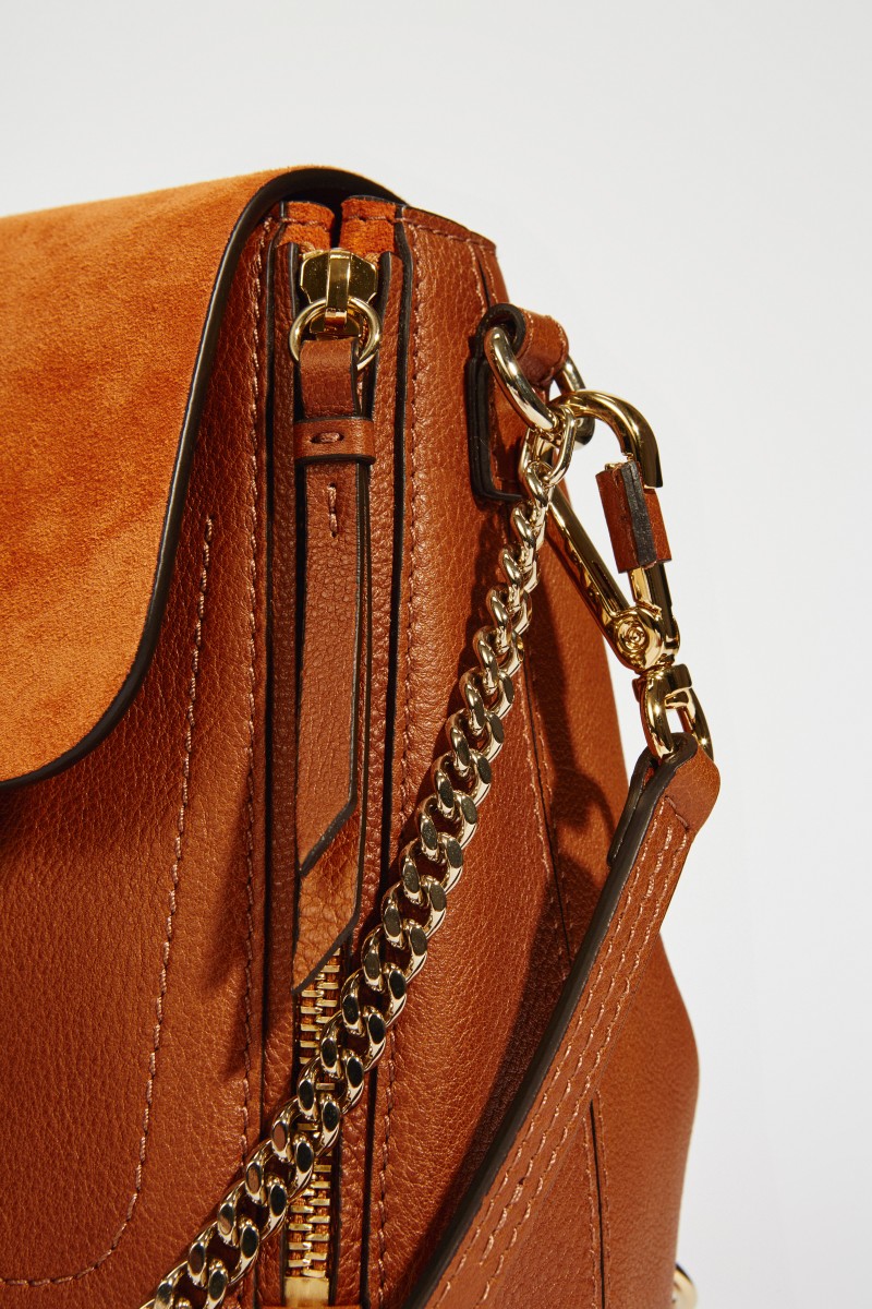 Rucksack 'Faye Backpack' mit Veloursleder-Details Tan