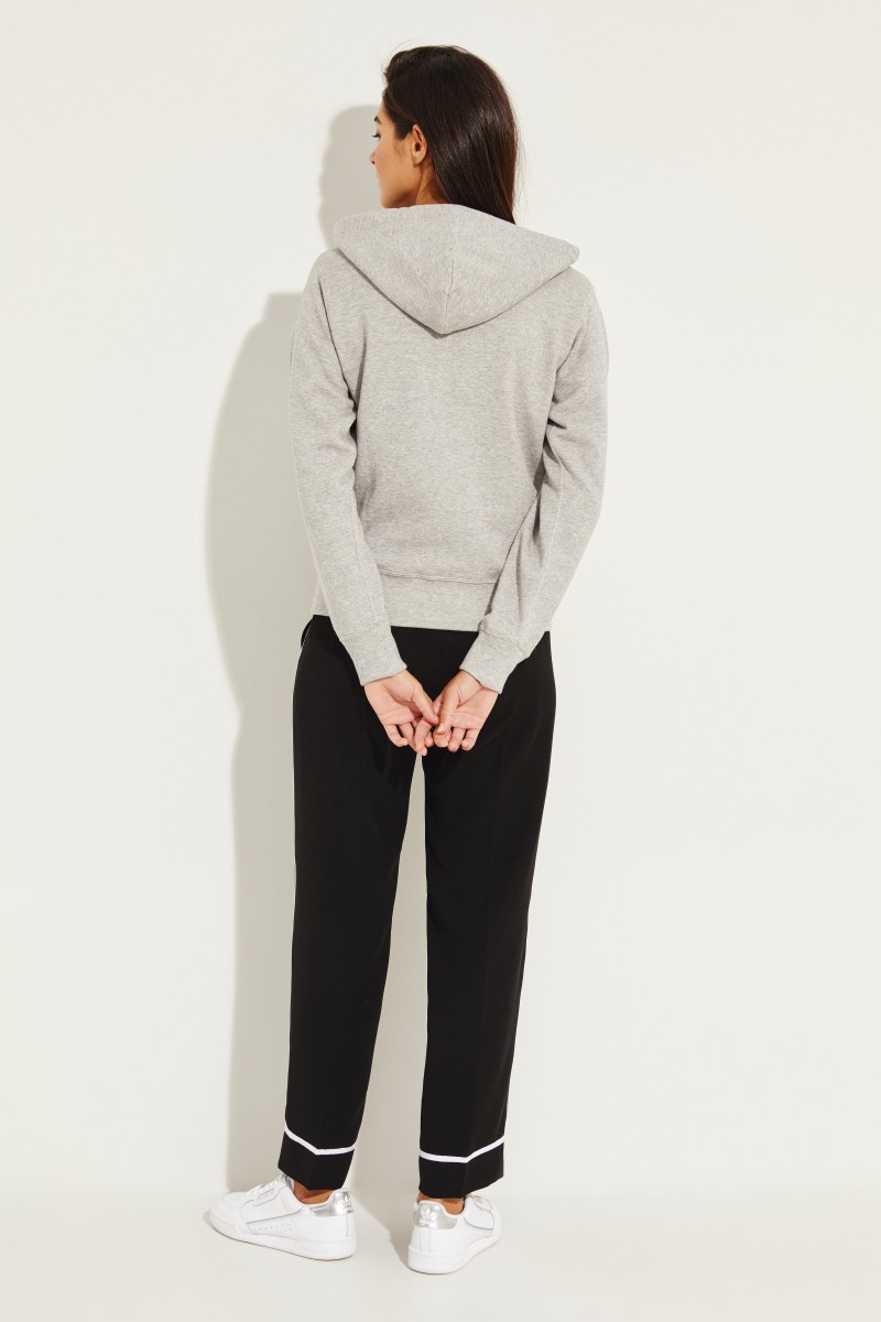 Sweatshirtjacke mit Herz-Emblem Grau