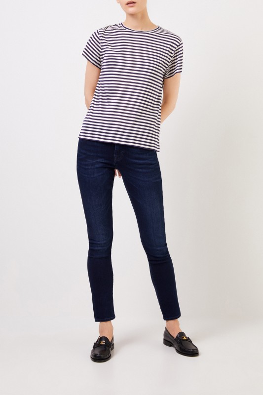 Gestreiftes T-Shirt Blau/Weiß