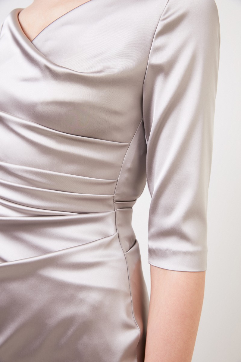Abendkleid mit Raffung 'Komoe3' Taupe
