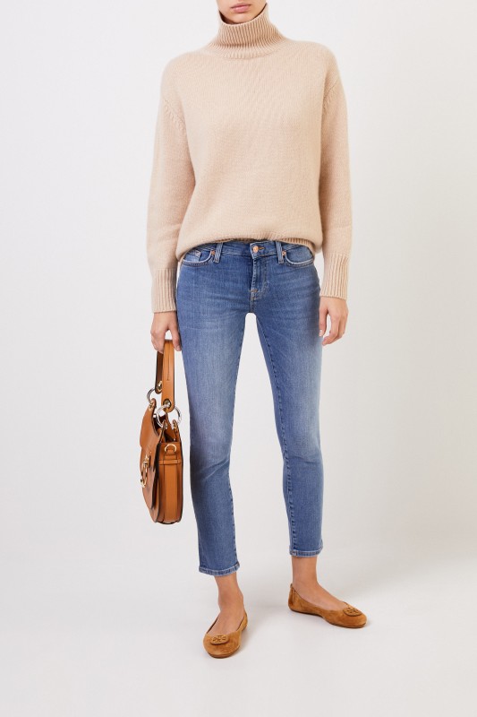 Cashmere-Pullover mit Turtleneck Beige
