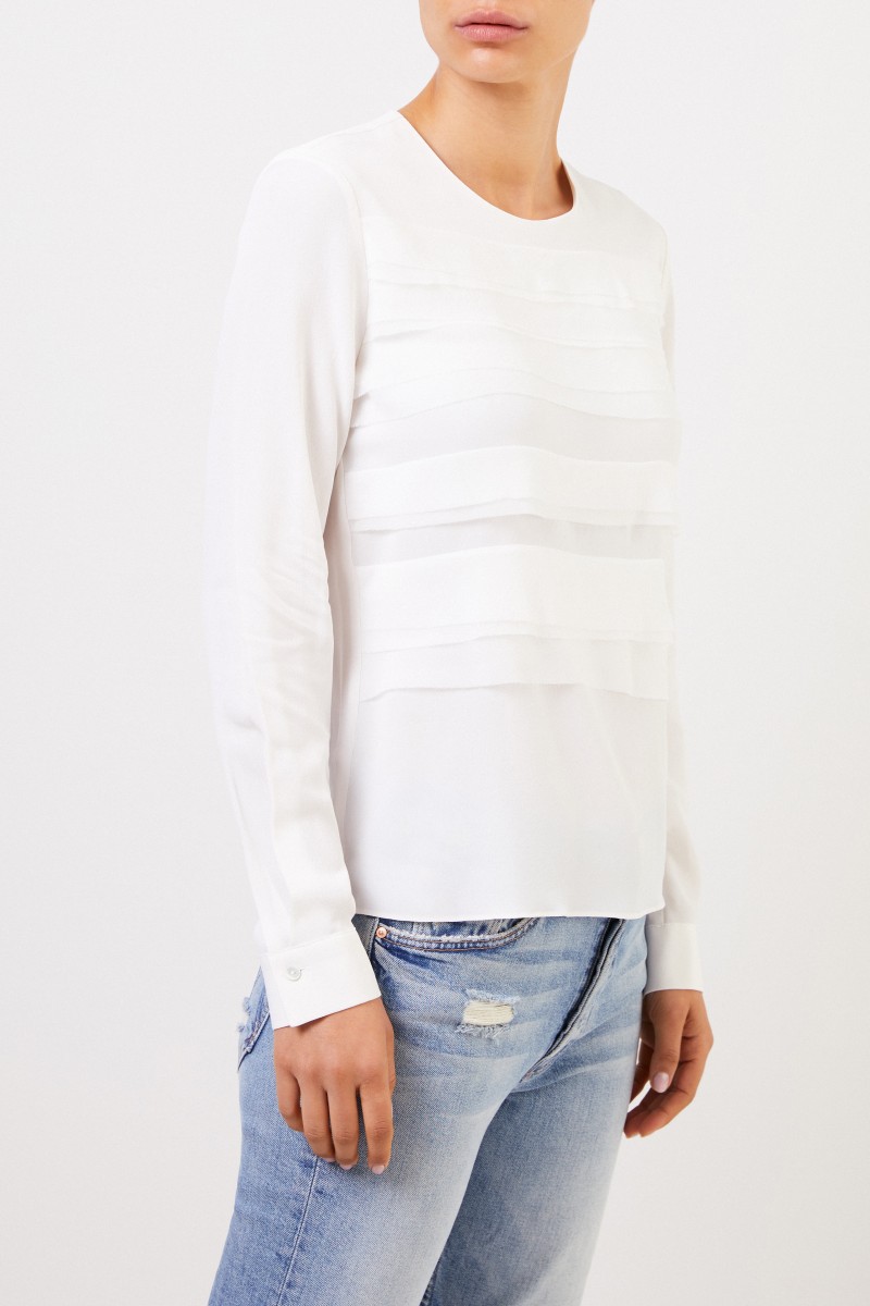 Louis and Mia Seidenbluse mit Detail Créme