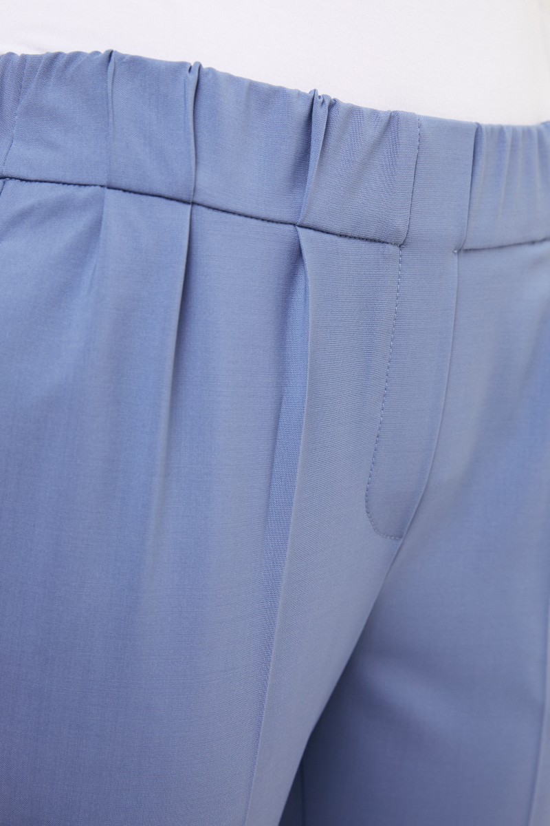 Brunello Cucinelli Klassische Woll-Hose Taubenblau