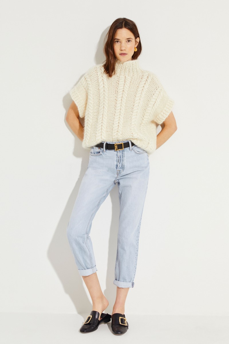Woll-Mohair-Pullover Créme