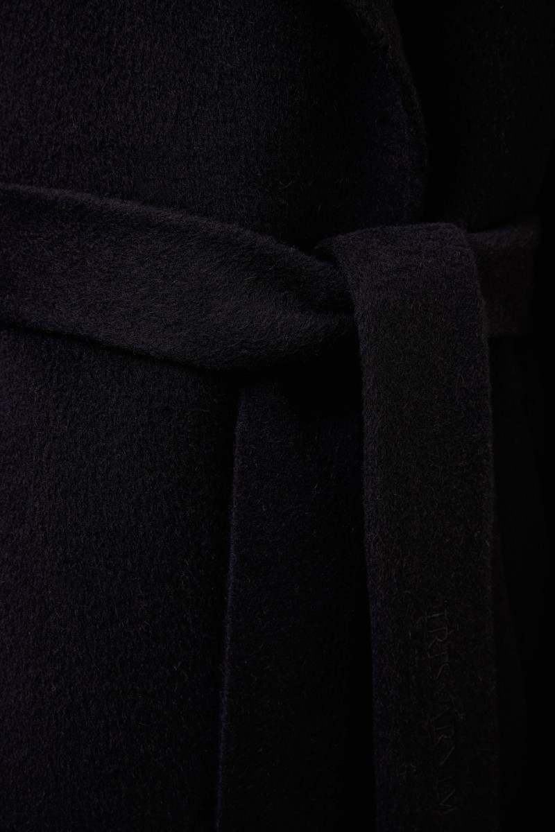 Iris von Arnim Woll-Alpaca-Mantel 'Benita' mit Gürtel Schwarz
