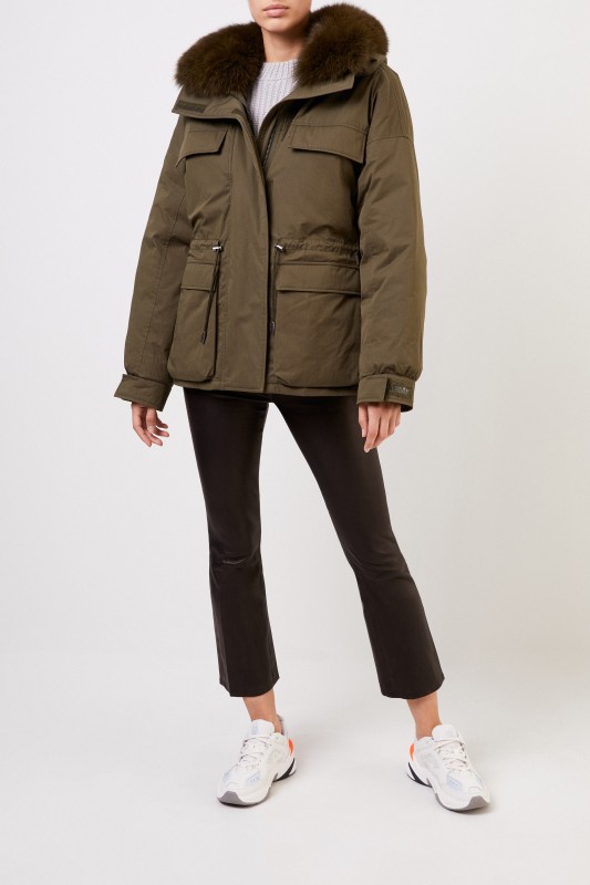 Army by Yves Salomon Daunenjacke mit Pelzkragen Khaki