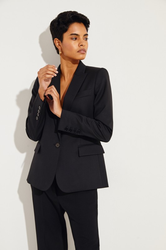 Taillierter Woll-Blazer Schwarz