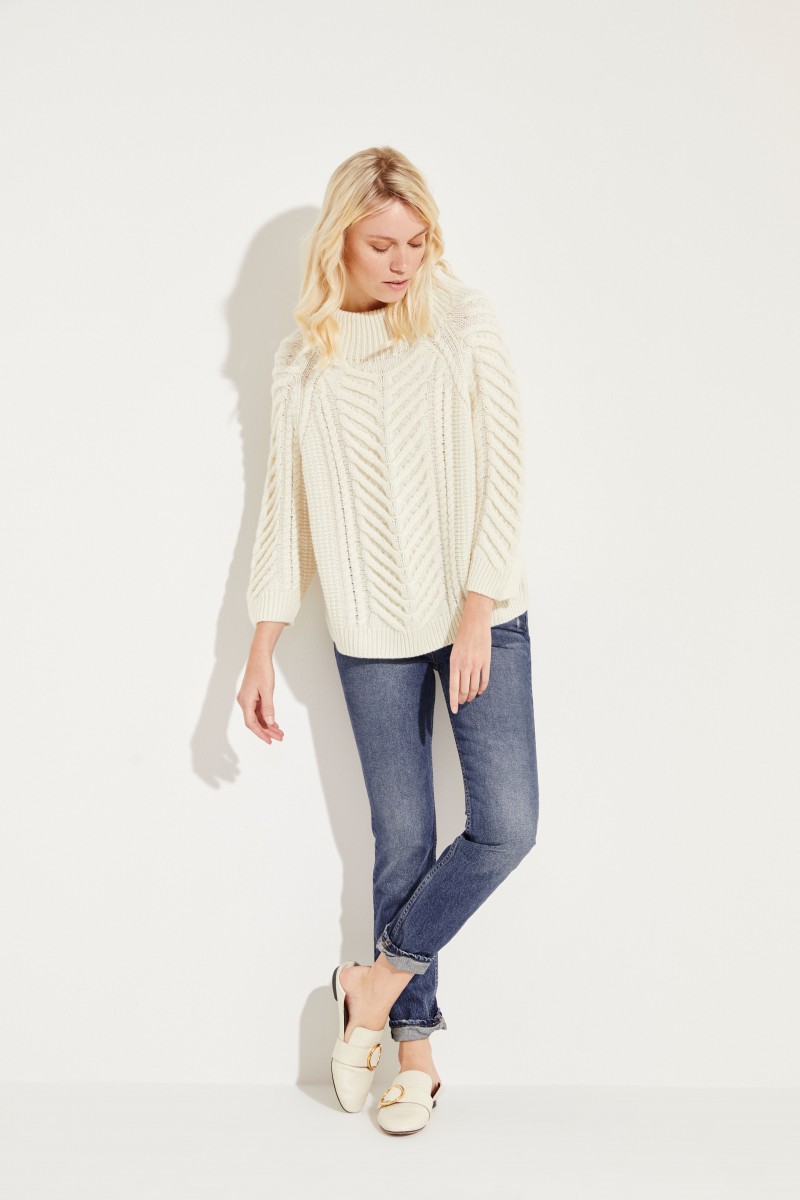 Cashmere-Strick-Pullover 'Berry' Crème