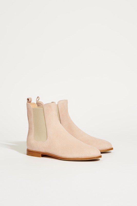 Veloursleder-Chelsea-Boot Rosé
