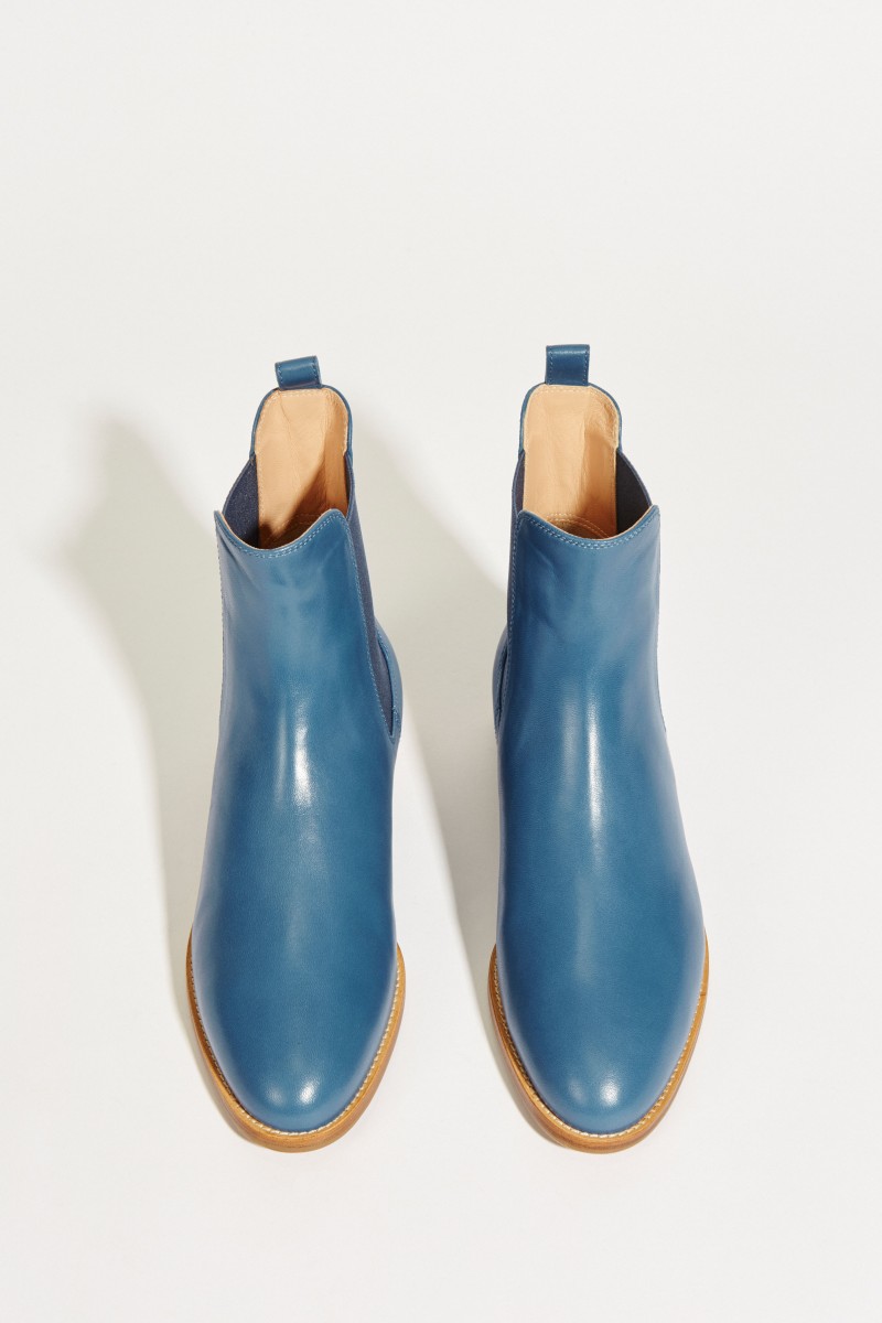Leder-Chelsea-Boot Blau