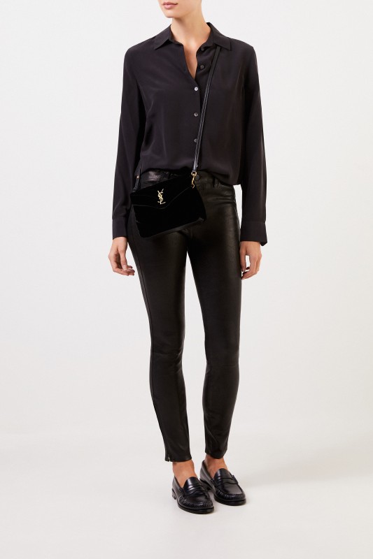 Equipment Klassische Seidenbluse 'Essential' Schwarz