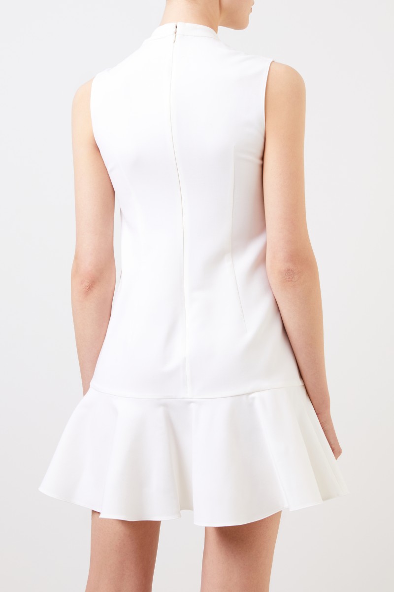 Cocktailkleid mit Volantsaum Crème