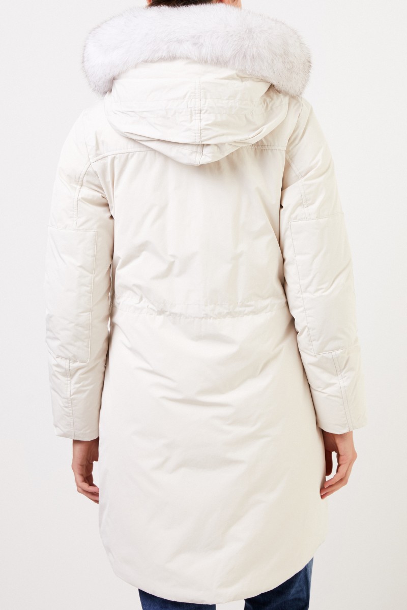 Woolrich Daunenparka 'Military Parka' mit Fuchspelz Weiß