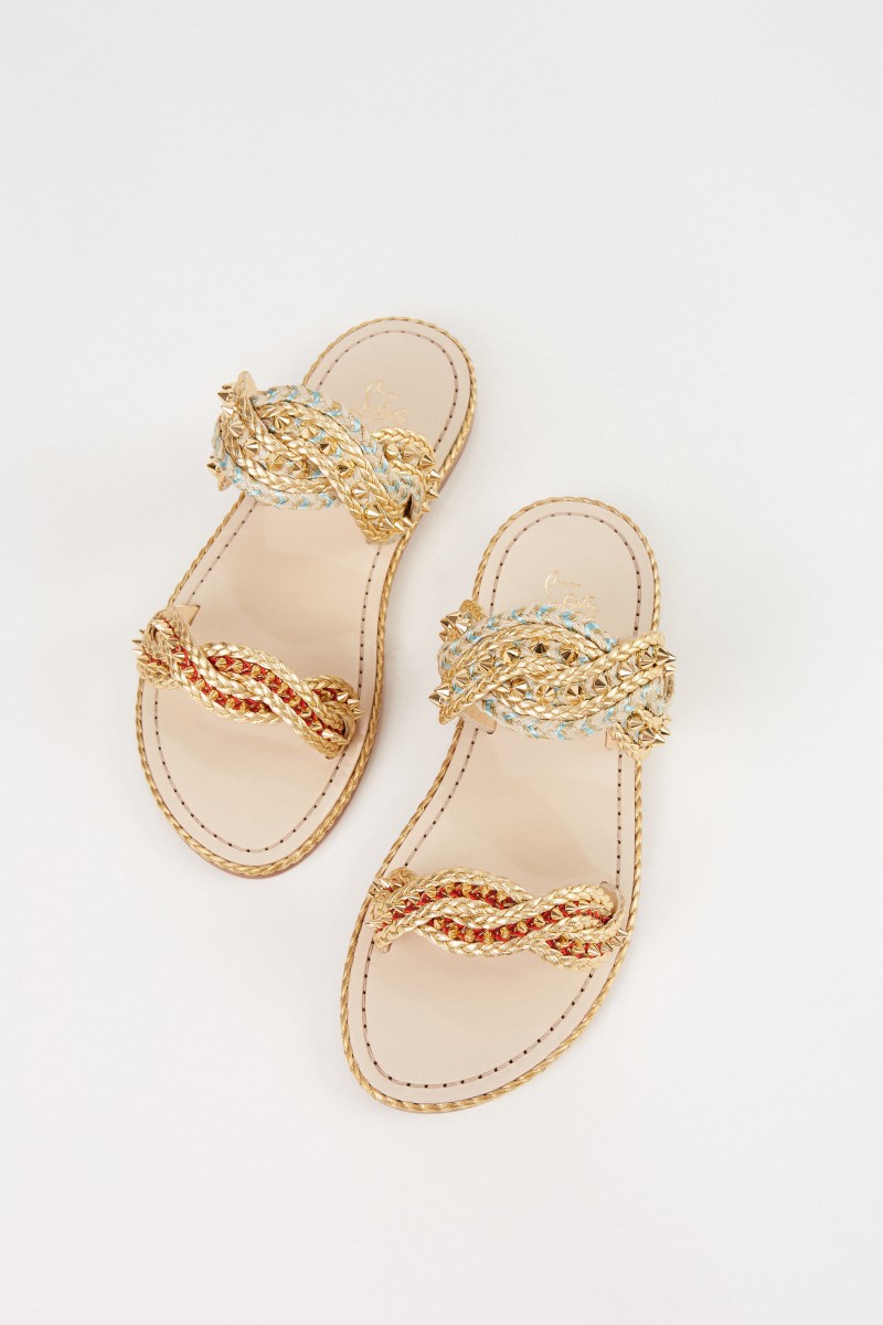 Christian Louboutin Sandale 'Normandie Flat' Gold