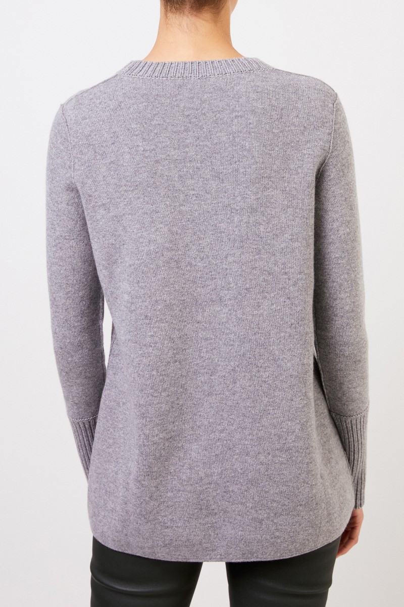 Cashmere-Doubleface-Pullover 'Posy' Grau