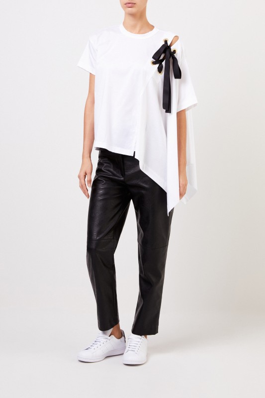 Bluse mit Bindedetails Weiß