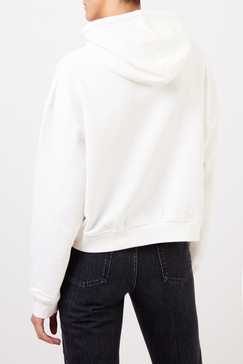 Stella McCartney Cropped Hoodie mit Aufdruck Weiß