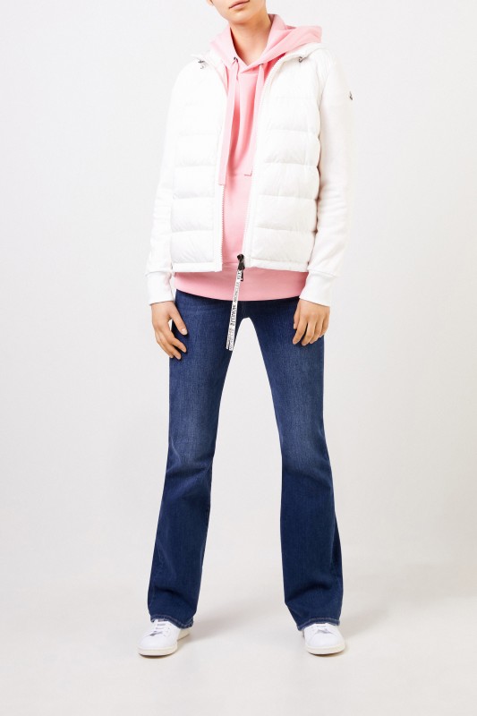Moncler Daunen-Sweatjacke mit Kapuze Weiß