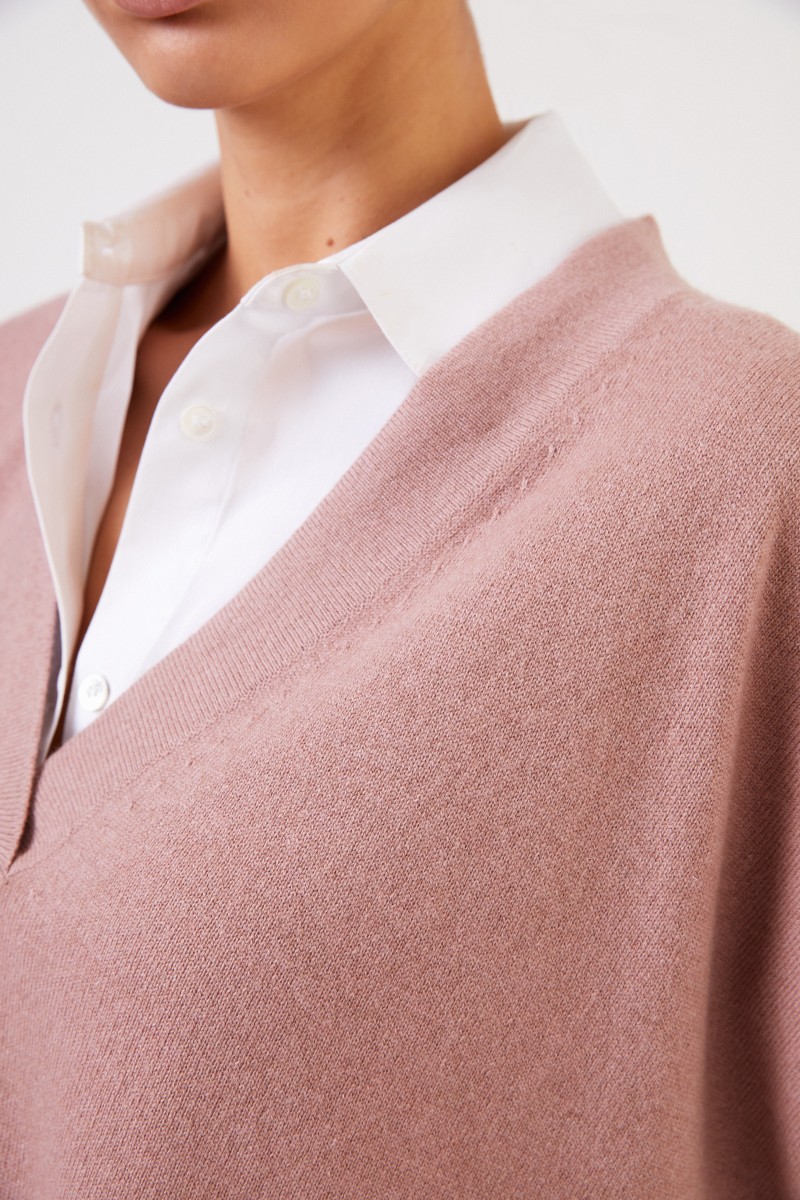 Fabiana Filippi Seiden-Cashmere Pullover Puder