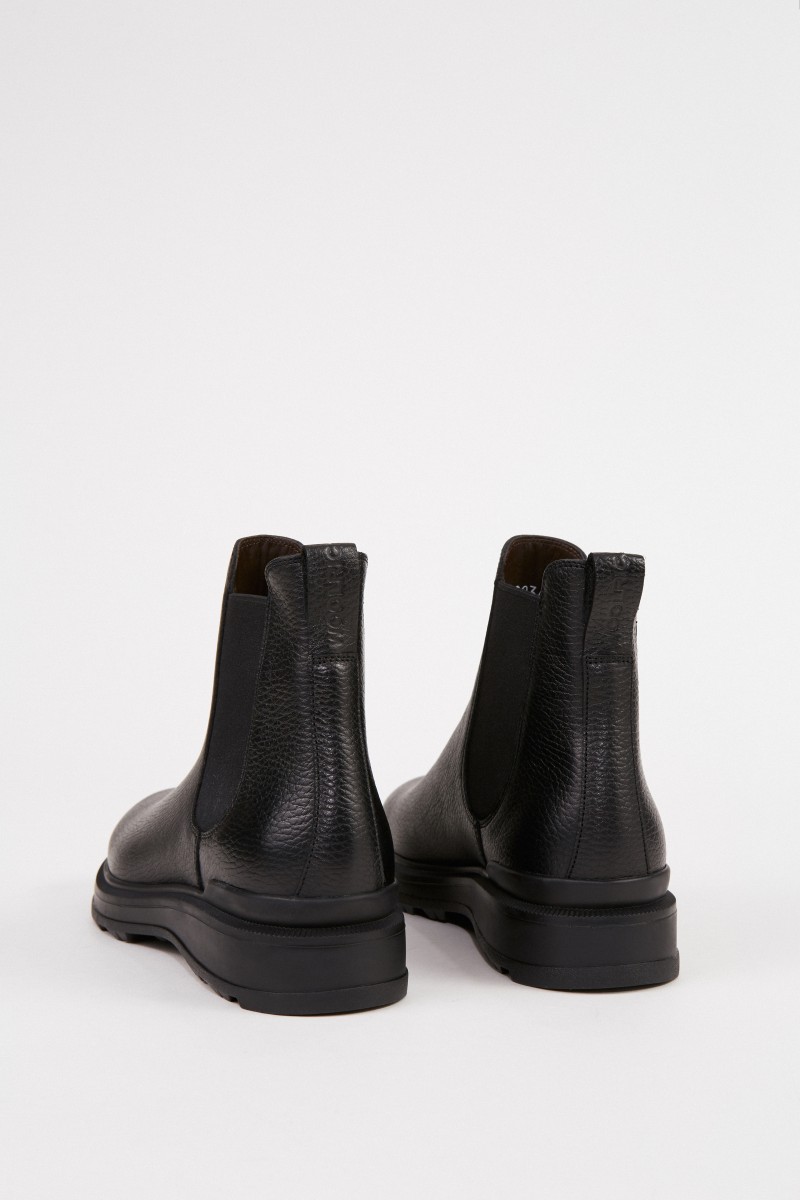 Woolrich Leder-Chelsea Boots Schwarz