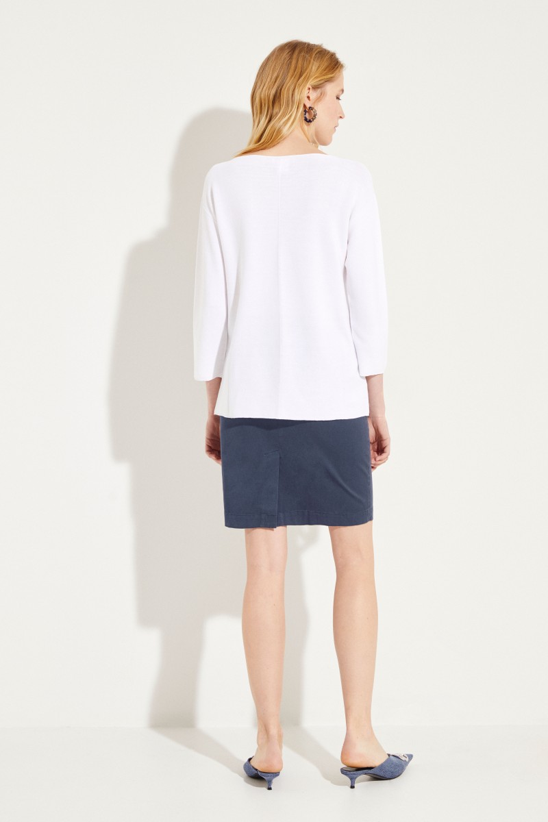Baumwoll-Pullover Weiß