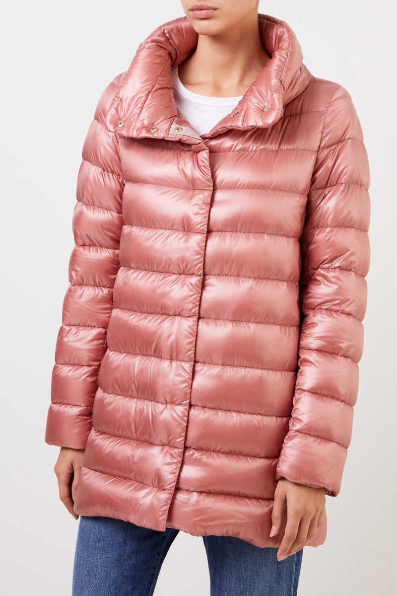 Herno Daunenmantel mit Stehkragen Rosé