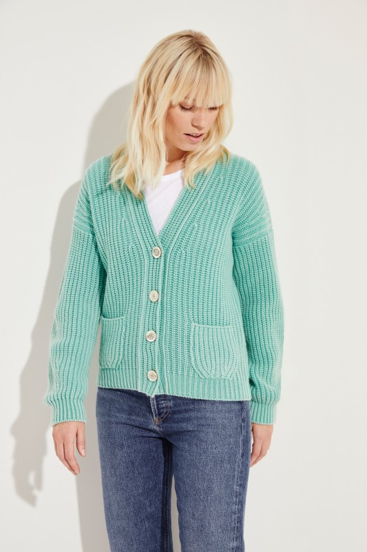 Cashmere-Cardigan 'Maxine' Grün