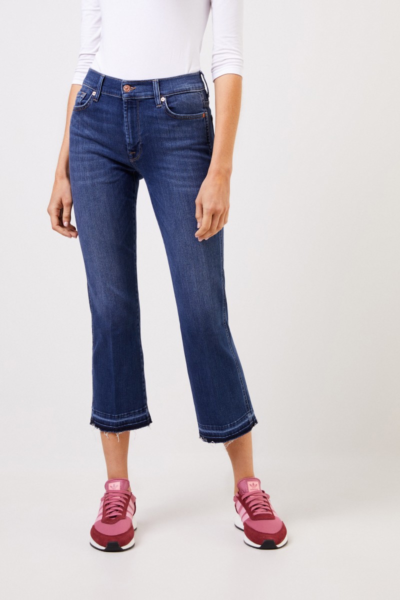 7 for all mankind Bootcut-Jeans 'Cropped Boot' Blau