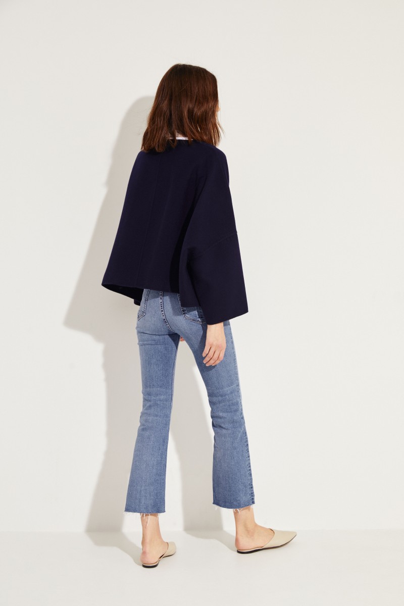 Oversize Wolljacke Marineblau