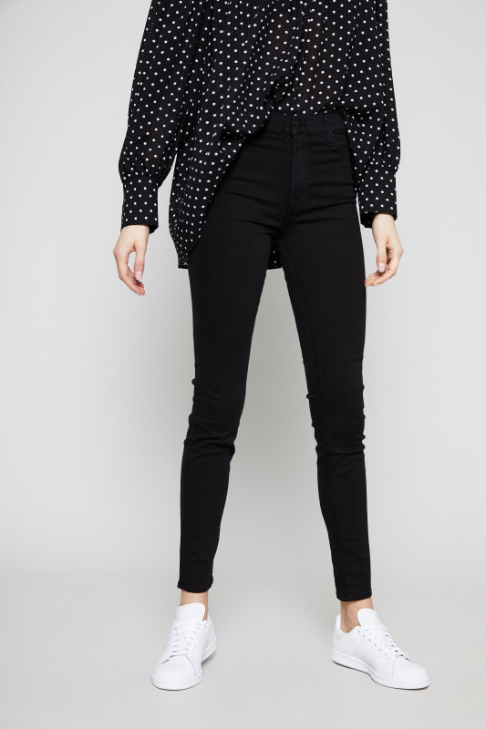 High Waist Jeans Schwarz