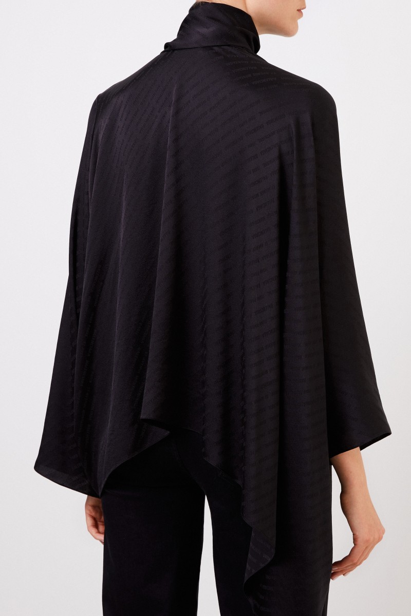Balenciaga Oversize Seidenbluse Schwarz