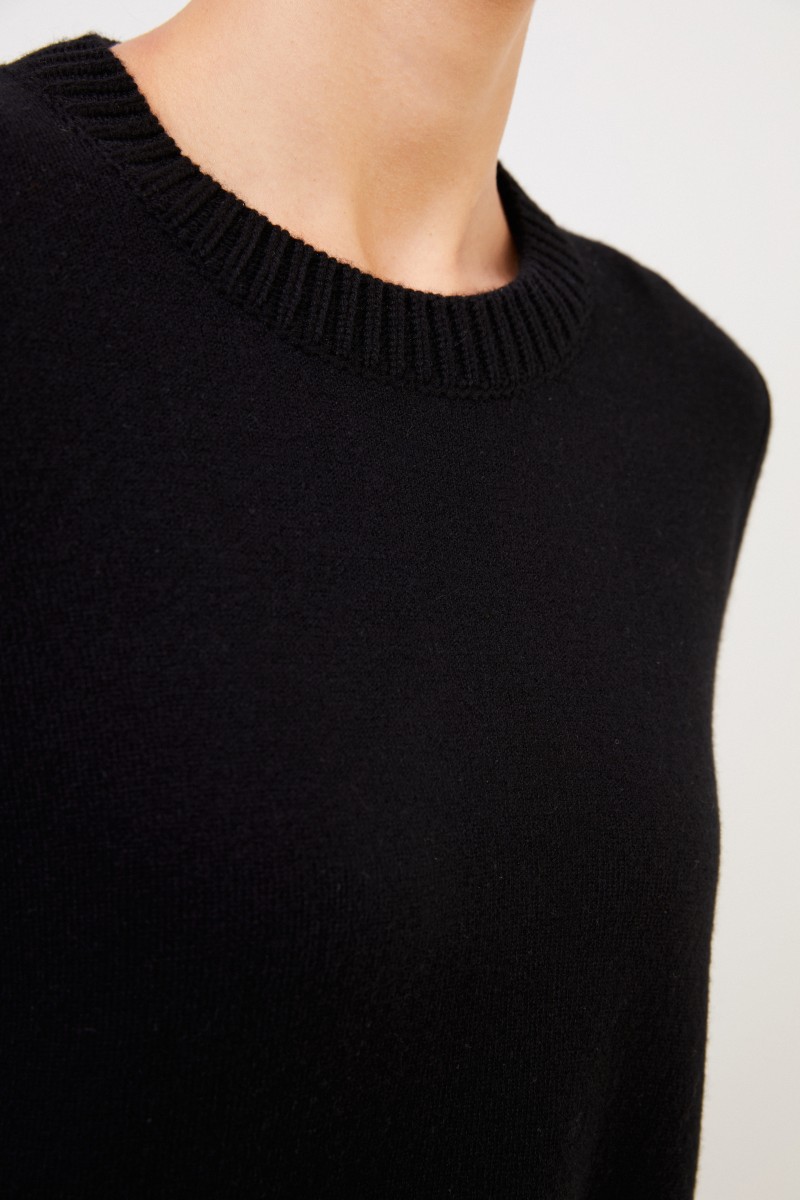Cashmere-Doubleface-Pullover 'Posy' Schwarz