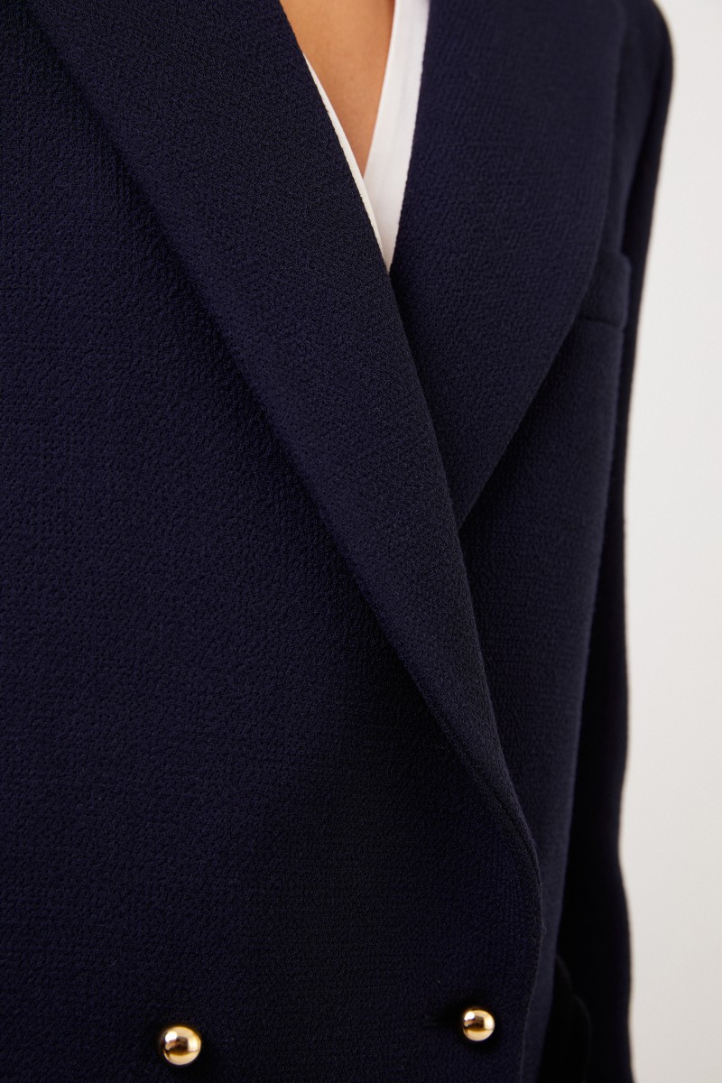 Blazé Milano Woll-Seiden-Blazer 'Essential Resolute' Marineblau