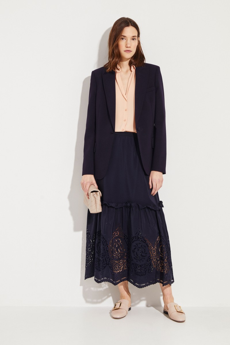 Taillierter Woll-Blazer Blau