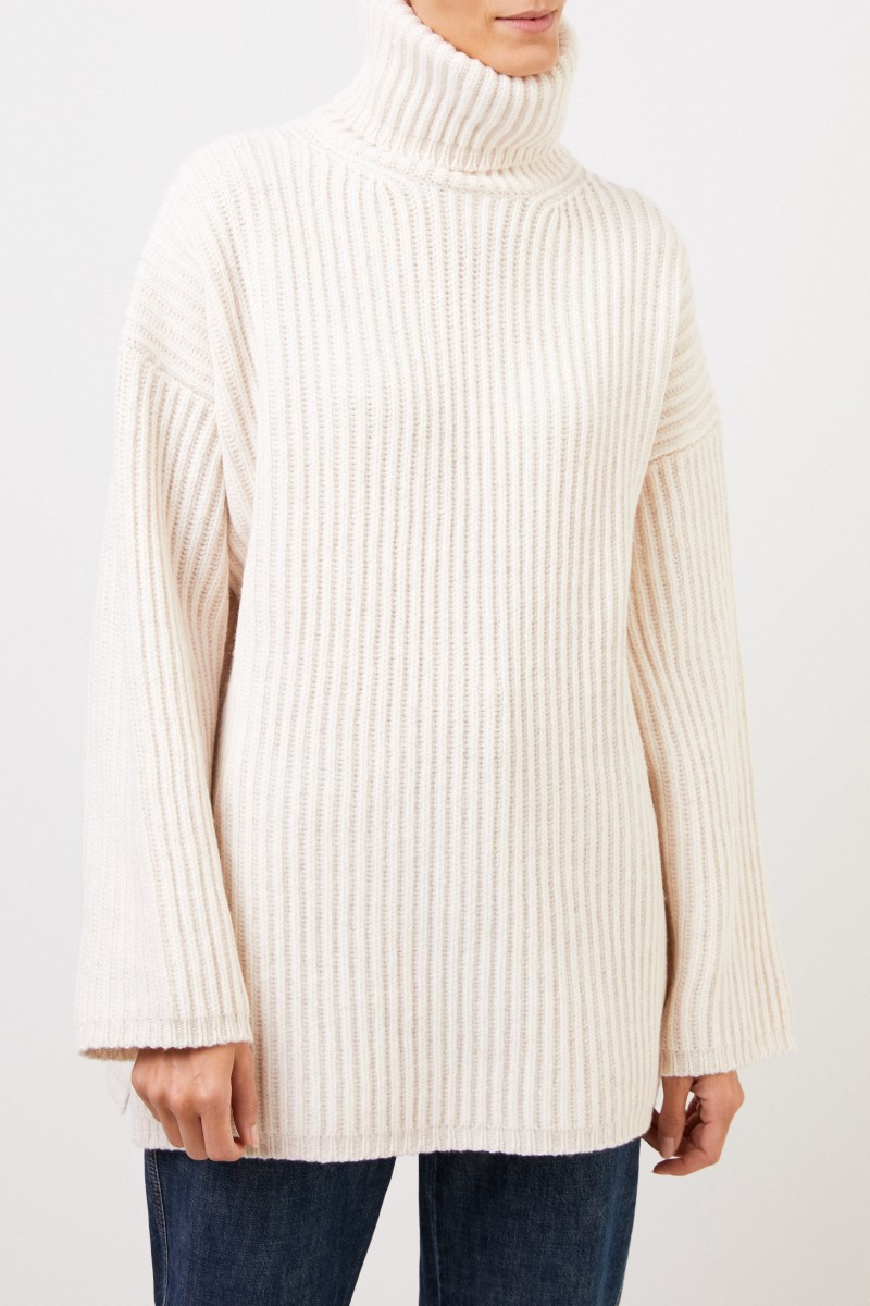 Acne Studios Woll-Rollkragenpullover 'New Disa' Crème